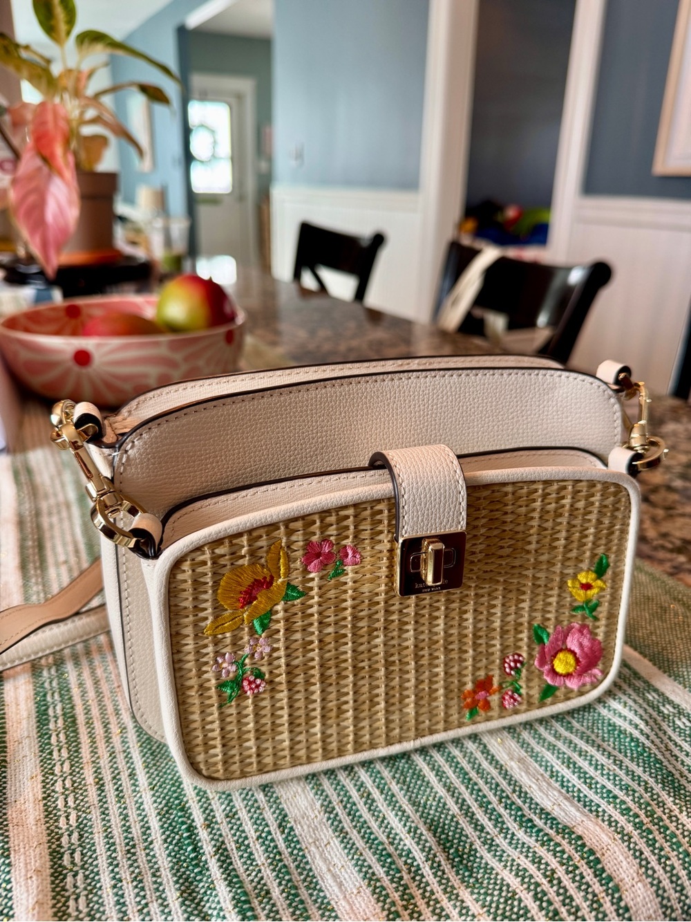 Kate Spade Duet Flower Embroidered Crossbody Bag